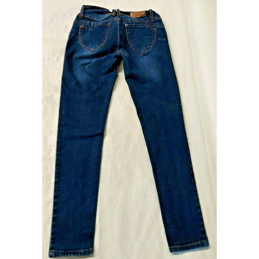 Ci Sono Denim Collection Juniors Jeans Sz 7 High Waist Skinny Leg Exposed Button - Picture 6 of 7